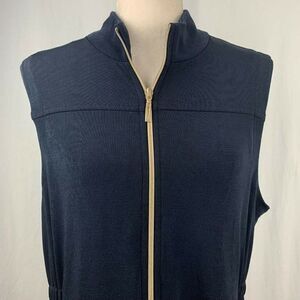 Travelers by Chicos Vest 2 M Black Full Zip